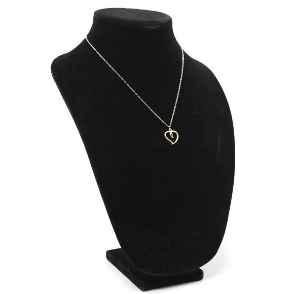 Delicate Gold Open Heart Pendant Necklace - Dainty Minimalist Love Jewelry Gift - Picture 8 of 9